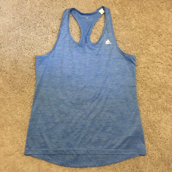 Adidas Blue Striped Racerback Tank Top - Picture 11 of 14